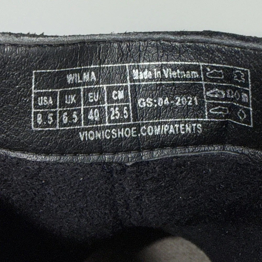 Vionic Women's Sz 8.5 Wilma Black Ankle Bootie Waterproof Nubuck‎ Leather